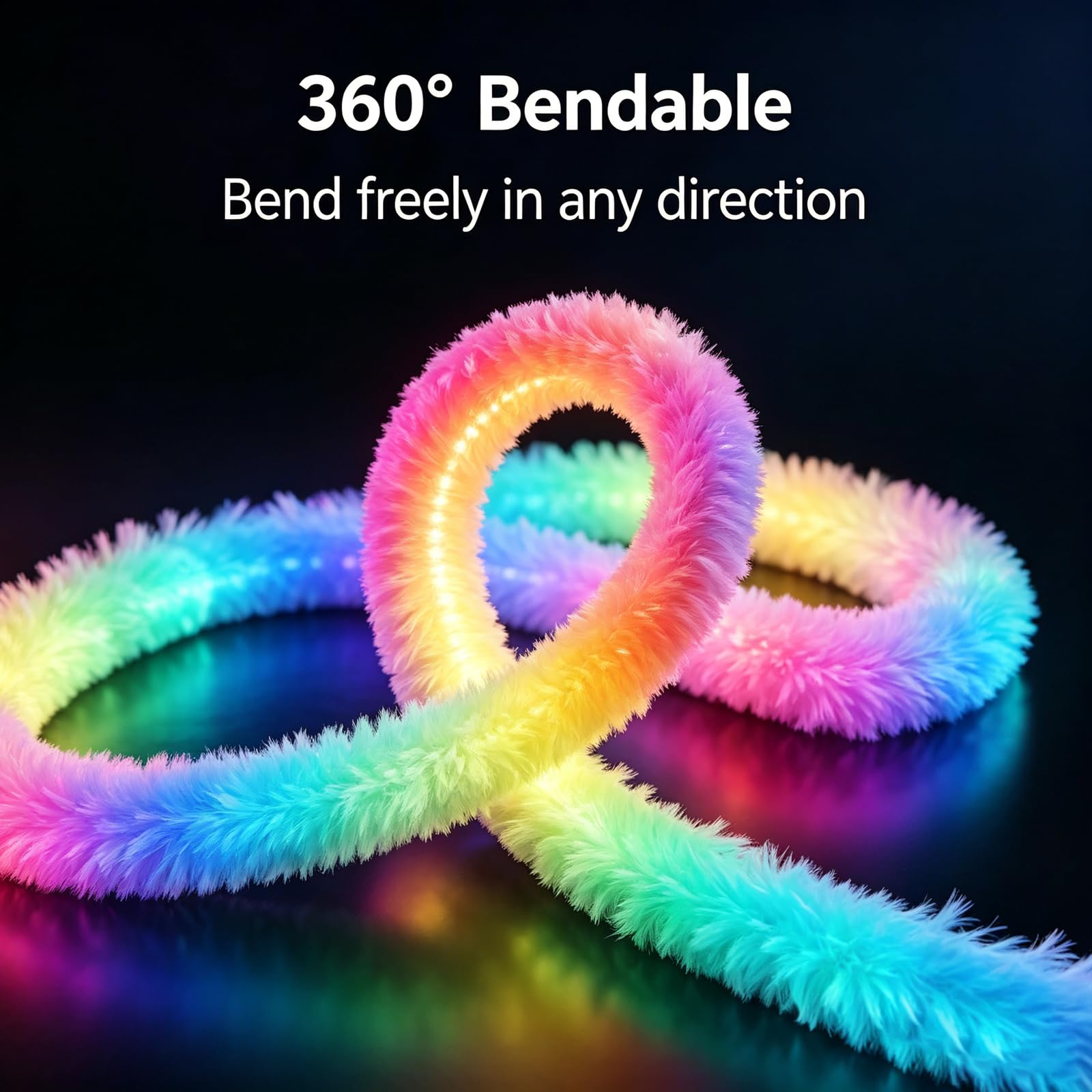 Neon LED Strip Plüsch 5M, 5V USB LED Streifen mit Fernbedienung