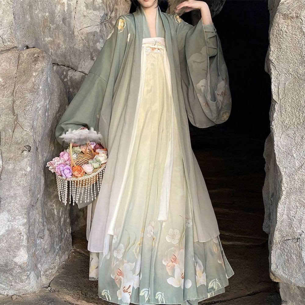 Amazon.co.jp: FIRGDAZ(たひ) 中華服 漢服 唐装 齐胸襦裙 広袖 仙女服