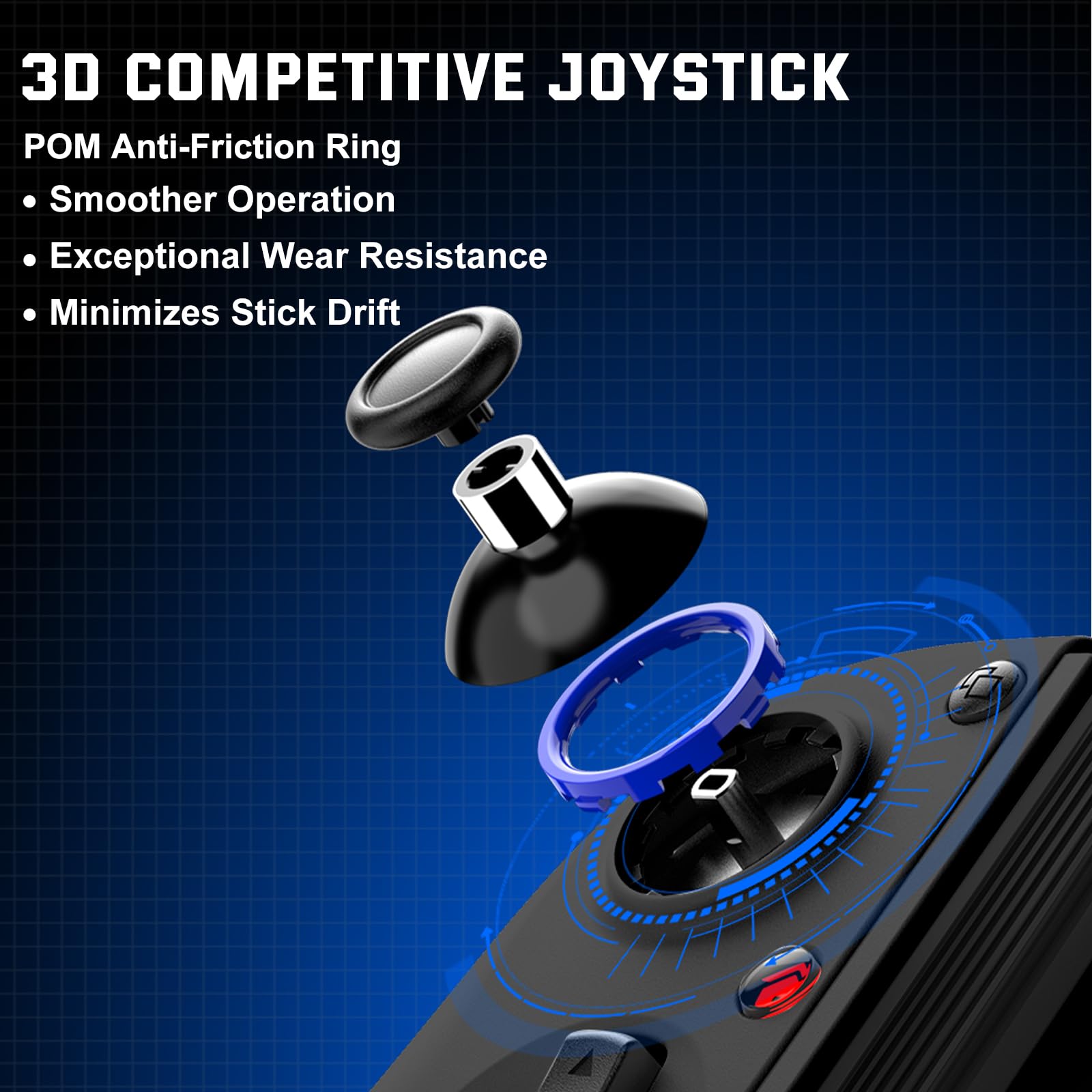 Joso Controller mobile Cloud Gaming per iPhone 16/15/14, iPad, Tablet, Android/PC/Switch/Gamepad Joystick con funzione turbo, streaming su PS4/Xbox/PC, effetto hall, nero