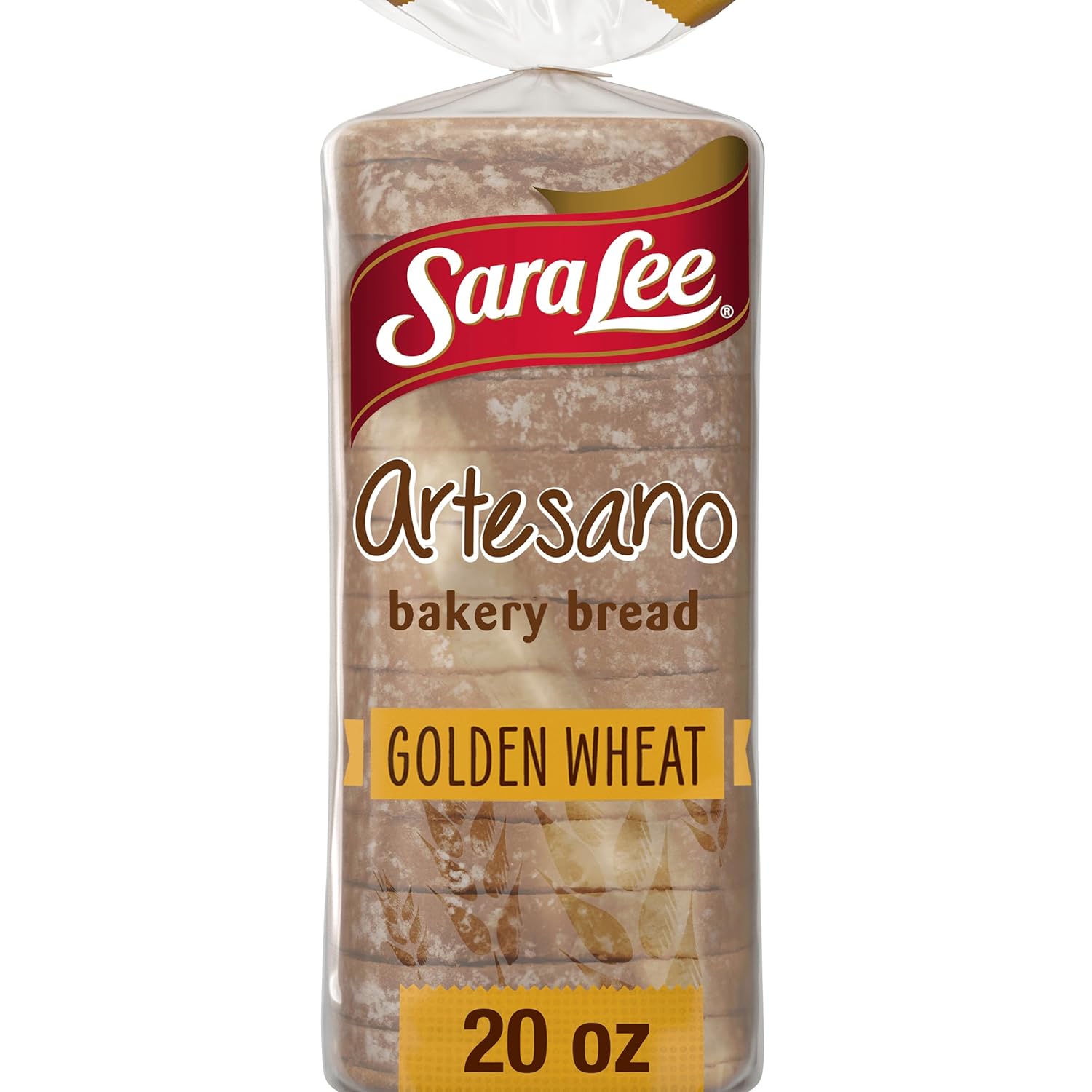 Sara Lee Artesano Golden Wheat Bread 20 oz - Artisan Style Whole Wheat Loaf with Honey & Sea Salt, No Artificial Preservatives