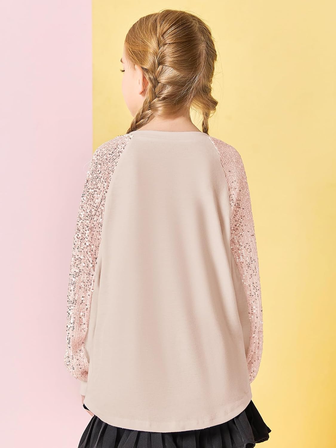 Haloumoning Girls Sequin Sweatshirts Kids Fashion Crewneck Long Batwing Sleeve Pullover Clothes 5-14 Years - Image 6