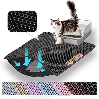 Cat Litter Mat, Double Layer Honeycomb Litter Box Mat