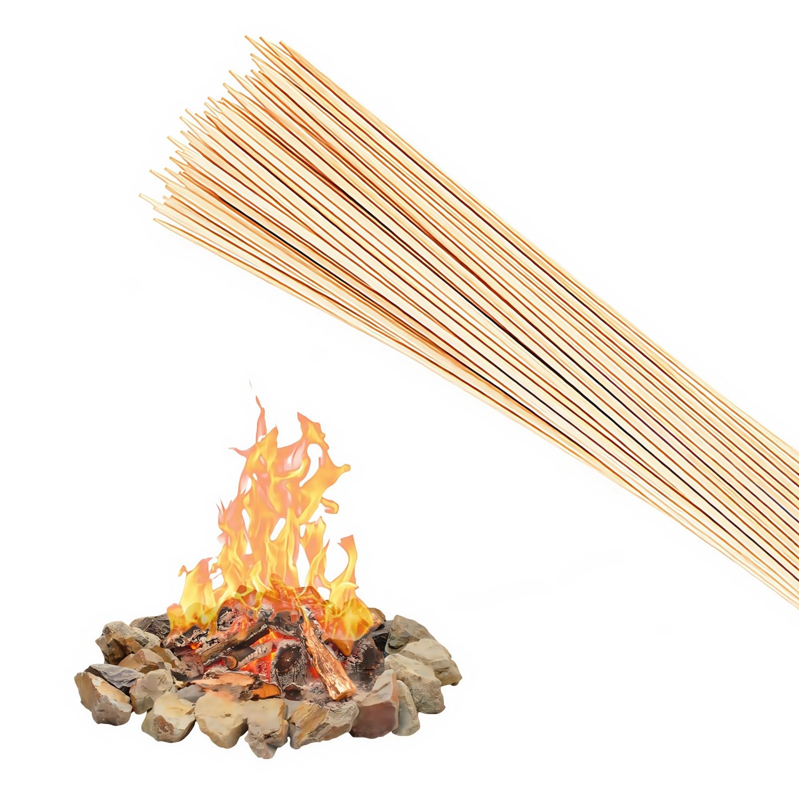 36 Inch Bamboo S'Mores Sticks.Use To Marshmallows,BBQ,Roasting,Camping.6mm Diameter.More Size Choices 6"/8"/10"/12"/36"(100 PCS)