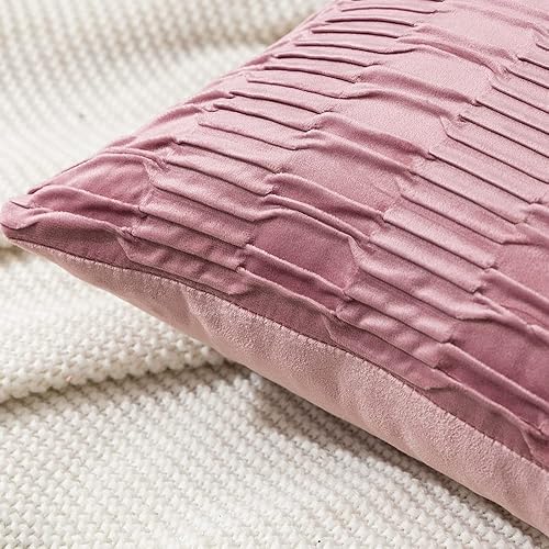 Miniatura 6 de Paquete de 2 fundas de almohada de terciopelo naranja con rayas onduladas decorativas de otoño, fundas de cojín lujosas y suaves para sofá rural y