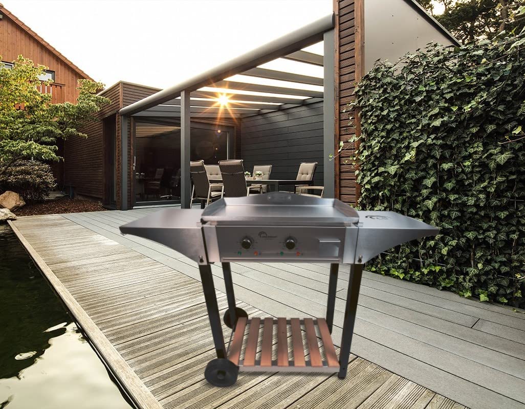 LITTLE BALANCE 8477 Carrello per plancha, Acciaio Inossidabile, Inox