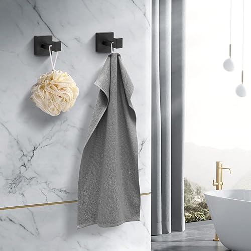 Miniatura 4 de Ganchos para toallas, gancho para bata, gancho para abrigos, acero inoxidable, resistente, para baño, cocina, dormitorio, paquete de 2 unidades,