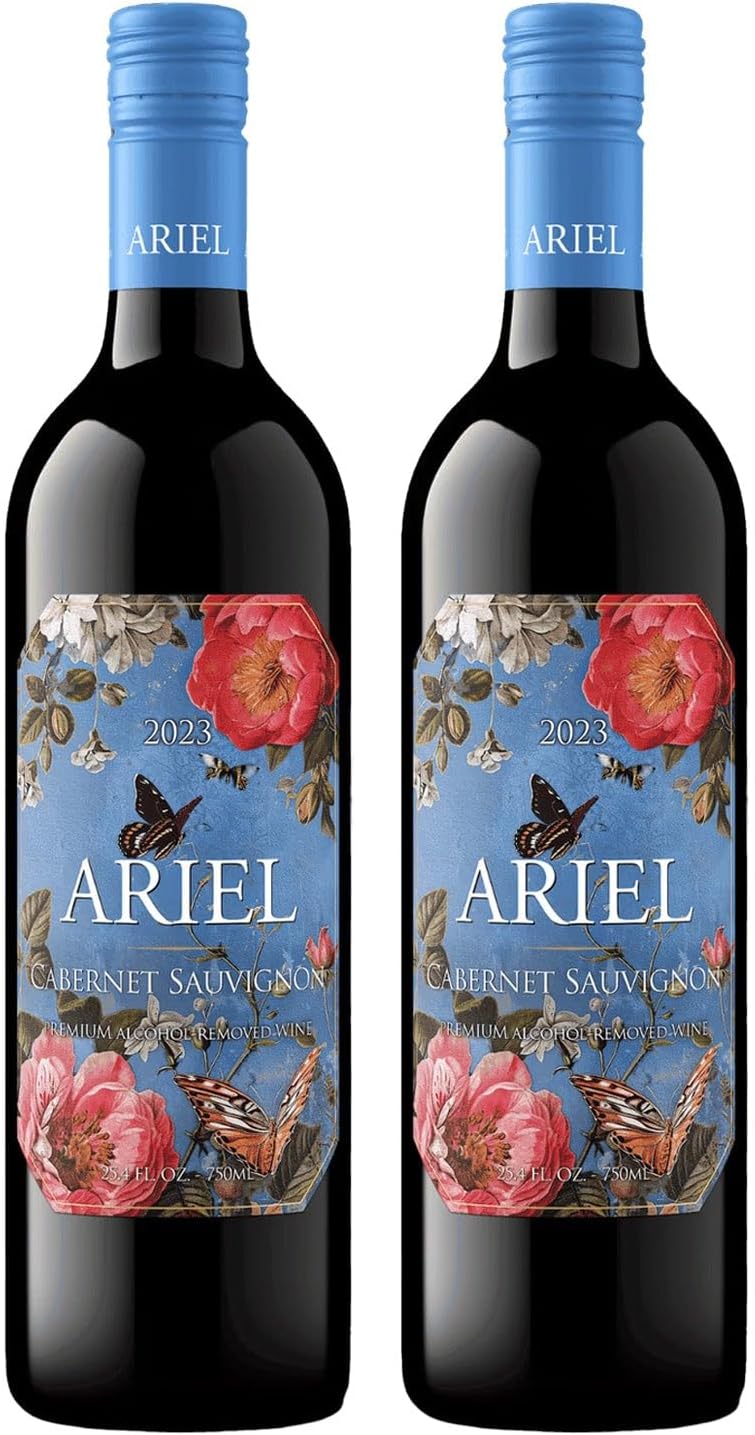 Ariel Cabernet Non-Alcoholic Red Wine Experience Bundle with Pop Socket, Seasonal Wine Pairings & Recipes, 2 Pack