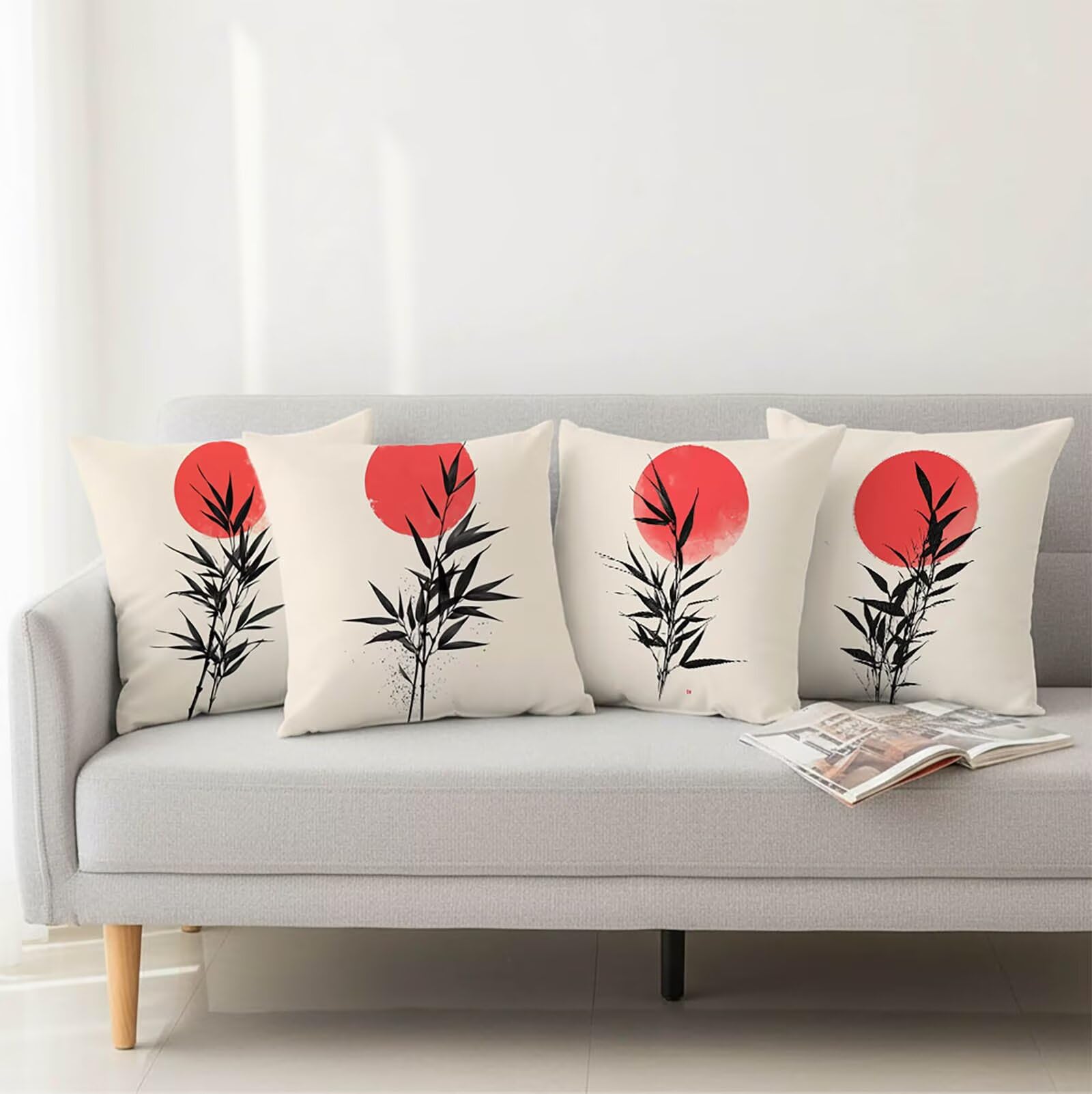 Kissenbezug 65 x 65 Outdoor Kissenbezug 65 x 65 CM Doppelseitiger Druck Einfachheit Deko Sofakissen Bezug Landschaft Kopfkissen Bezug für Frühling Sofa Bett Deko, Geschenke für Frauen (Samt) BZ-17715