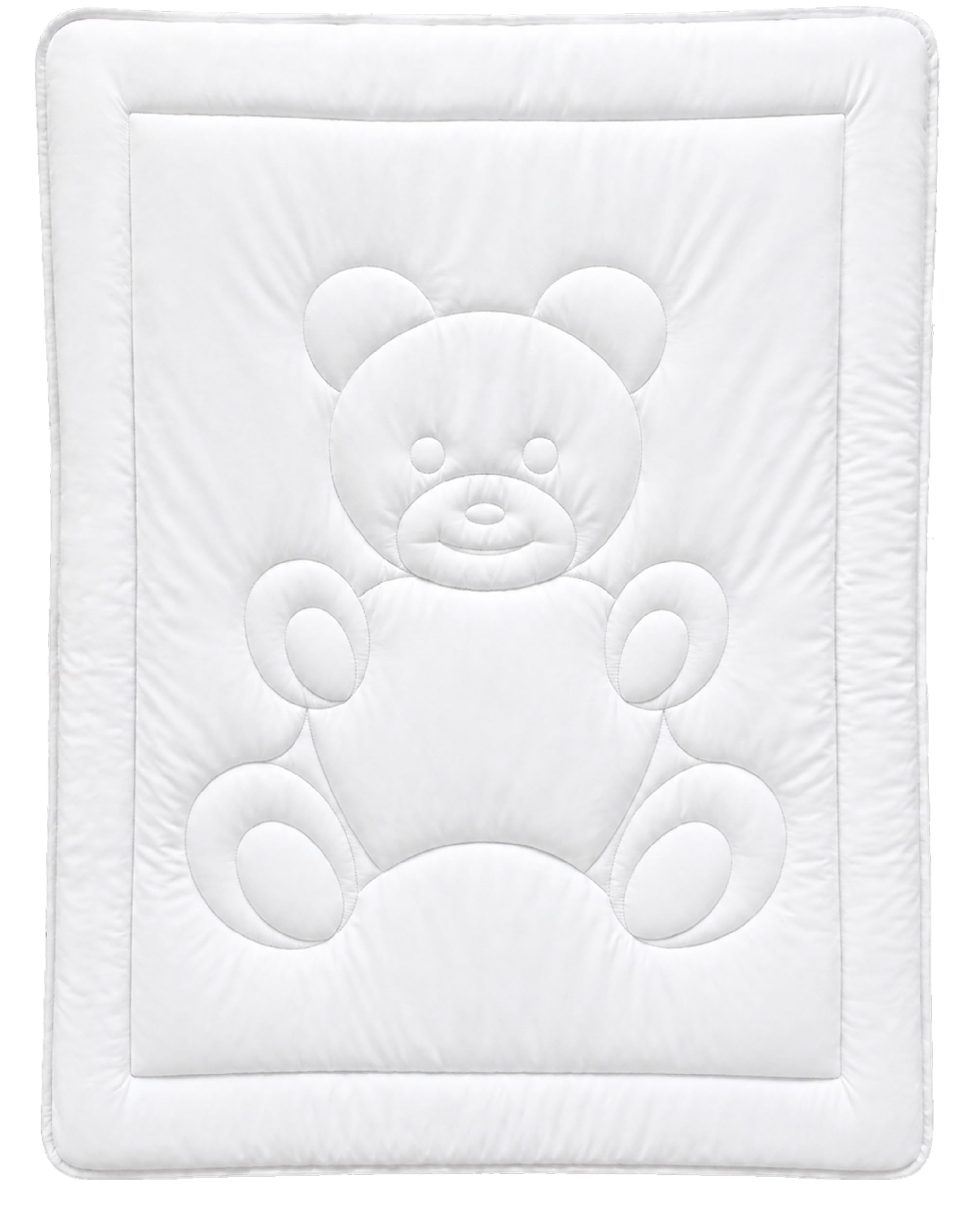 KiGATEX Piumino per bambini e neonati - Piumino certificato - Adatto a chi soffre di allergie - 100 x 135 cm (100 x 135 cm, Piumino orso)