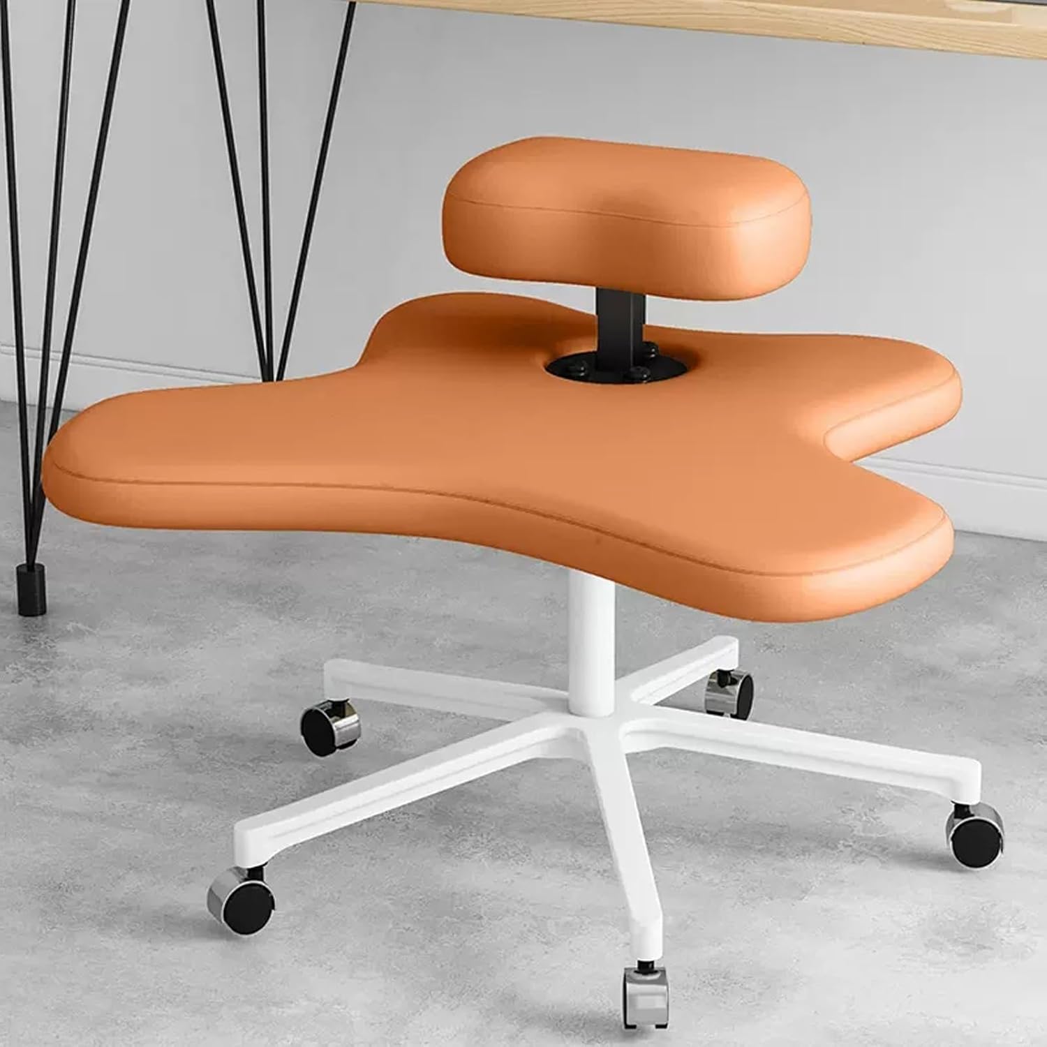 Ergonomic Cross Legged Kneeling Chair, Posture Chair, Versatile Kneeling Chair, Height Adjustable, Home Office Meditation Stool Chair to Relieve Back Pain & Improve Posture(Orange)
