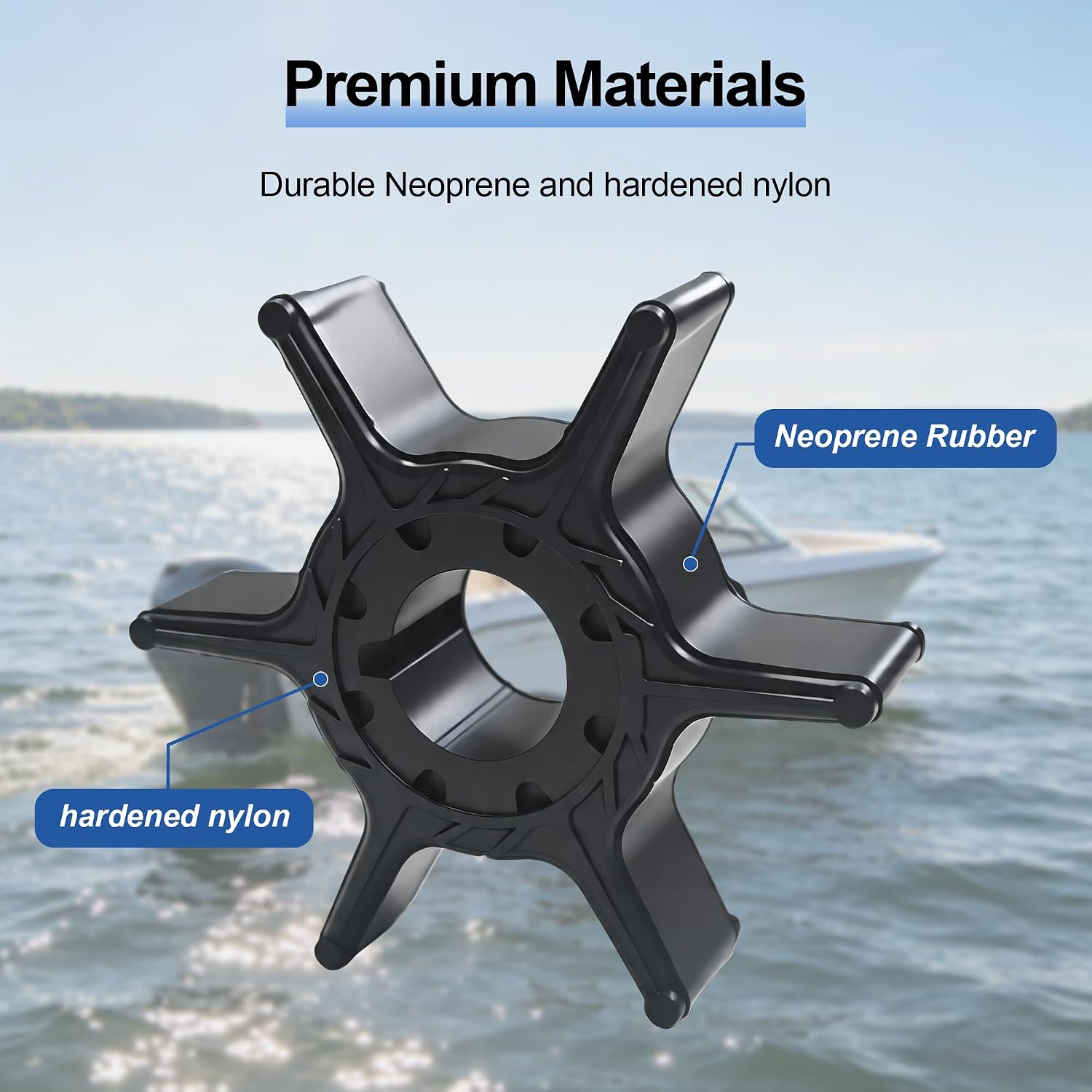 MARKGOO Water Pump Impeller 63V-44352-01-00 for Yamaha Outboard 8 9.9 15 20 HP T8 T9.9 F9.9 F15 F20 Boat Motor Engine Parts Replacement Sierra 18-3040 63V-44352-00