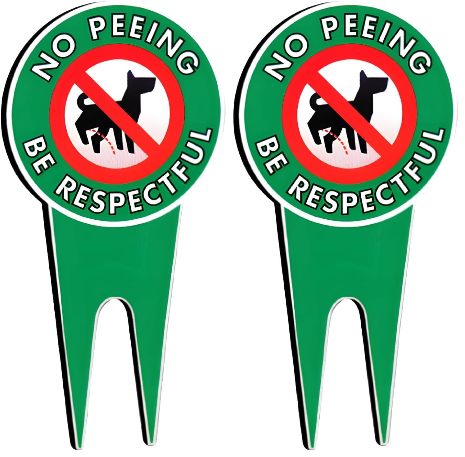 Extra Large No Peeing Dog Sign | Dog Stake for Yard Pick Up After Your Dog Sign | No Dogs Peeing No Dog Poop Signs for Yard | Aluminum,Pk1, 7.5"x14.5" (Pack of 2)