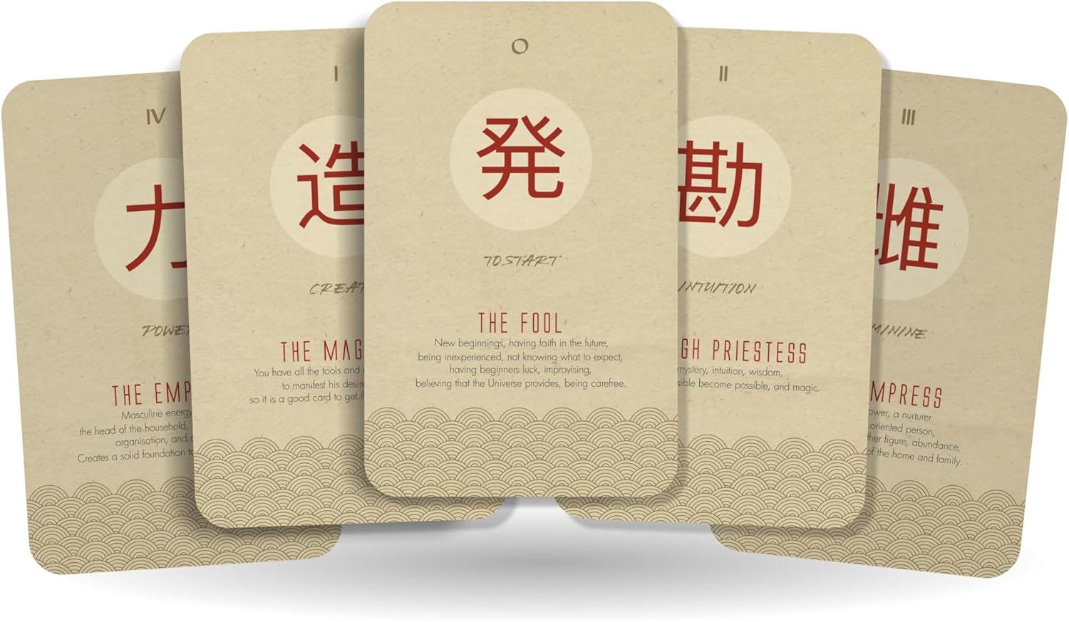 Ibiza Tarot- Nagai Tarot - Kanji Tarot - Major Arcana - Kanji oracle | Fortune Telling Tarot Cards Deck for Beginners |Authentic Tarot Experience - Set of 22 Cards