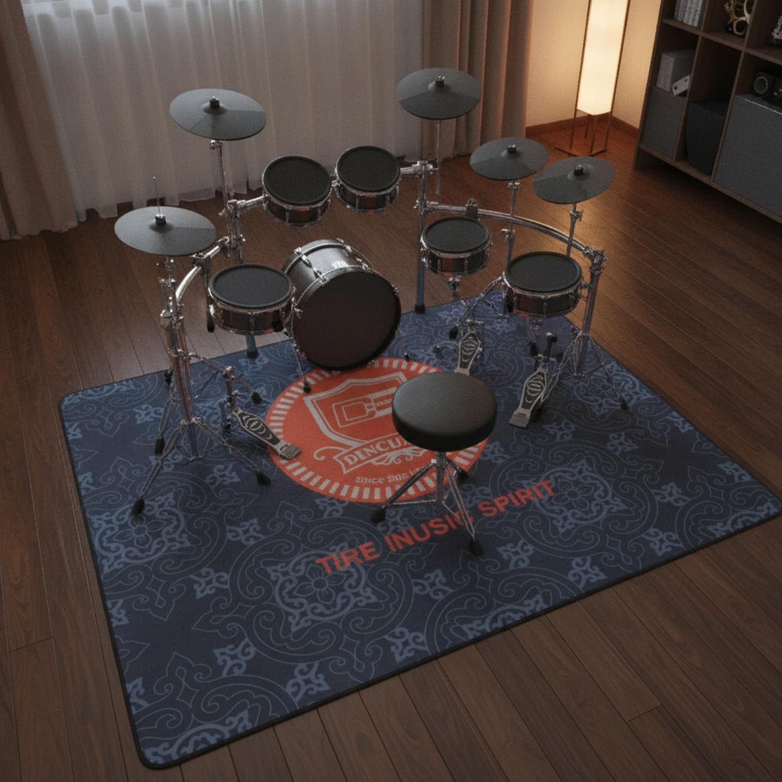 Tapis Percussion Résistant Tapis Percussion Électronique Robuste pour Studio D'enregistrement, Maison