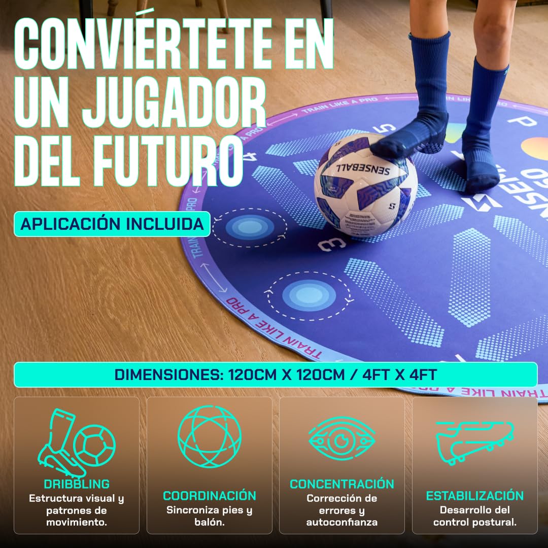 Sensemat - Tapete de entrenamiento de fútbol 360 grados | Alfombrilla de entrenamiento antideslizante con diseño de 360 grados | Entrenamiento de fútbol | Fuerza y coordinación para todas las edades y