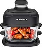 Glass Air Fryer with Crisper Plate, 4-in-1, AF115-1,Black, 4.4 Quart & 9.2 cups non toxic glass Basket, PFAS-free, 400°F max,1500W — image 1