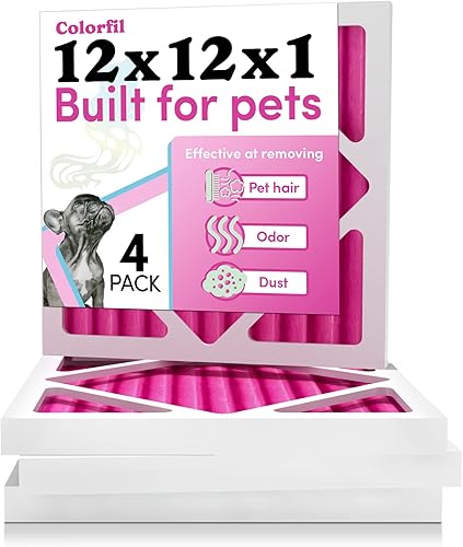 Miniatura 30 de Colorfil - Filtro de aire de 16 x 25 x 1 pulgadas, filtros que cambian de color para olores de gatos y perros, filtro de CA MERV 8 para pelo y polvo