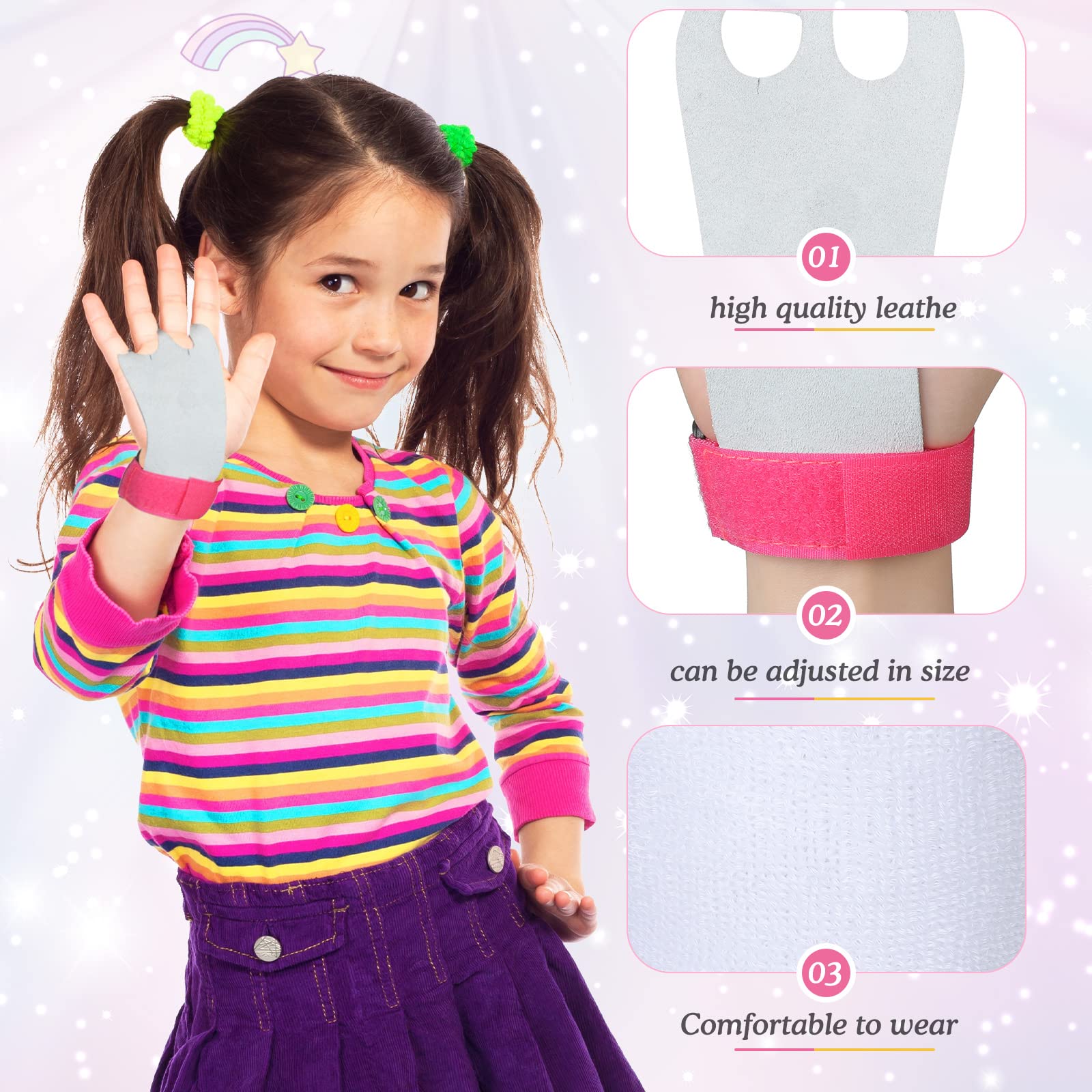 Ensemble De Bracelets De Gymnastique Pour Enfants Et Jeunes Filles, Protection De La Paume Et Support De Poignet, Accessoires De Sport Pour Tennis, Football, Baseball, Haltérophilie (1 Paire, Noir