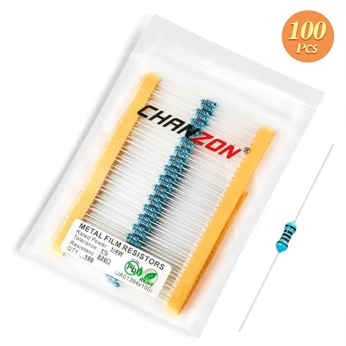 Vista 739 de Chanzon 100pcs 1/4W (0.25W) 33K Ω ohmios Resistencia fija de película metálica 0.01 ±1% Tolerancia 33KR MF Resistencias de orificio pasante