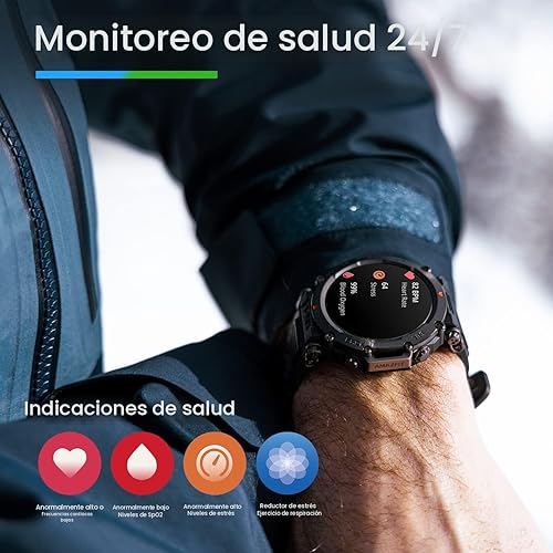 Miniatura 10 de Amazfit T-Rex - Reloj inteligente ultra táctico para hombre de 1.850 in, reloj deportivo de grado militar, GPS de doble banda, batería de 20 días,