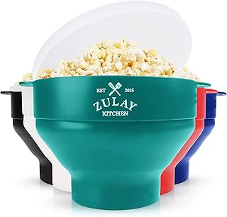 Zulay Kitchen Microwave Popcorn Popper Collapsible, BPA Free Silicone Popcorn Popper Microwave Collapsible Bowl, Quick & E...