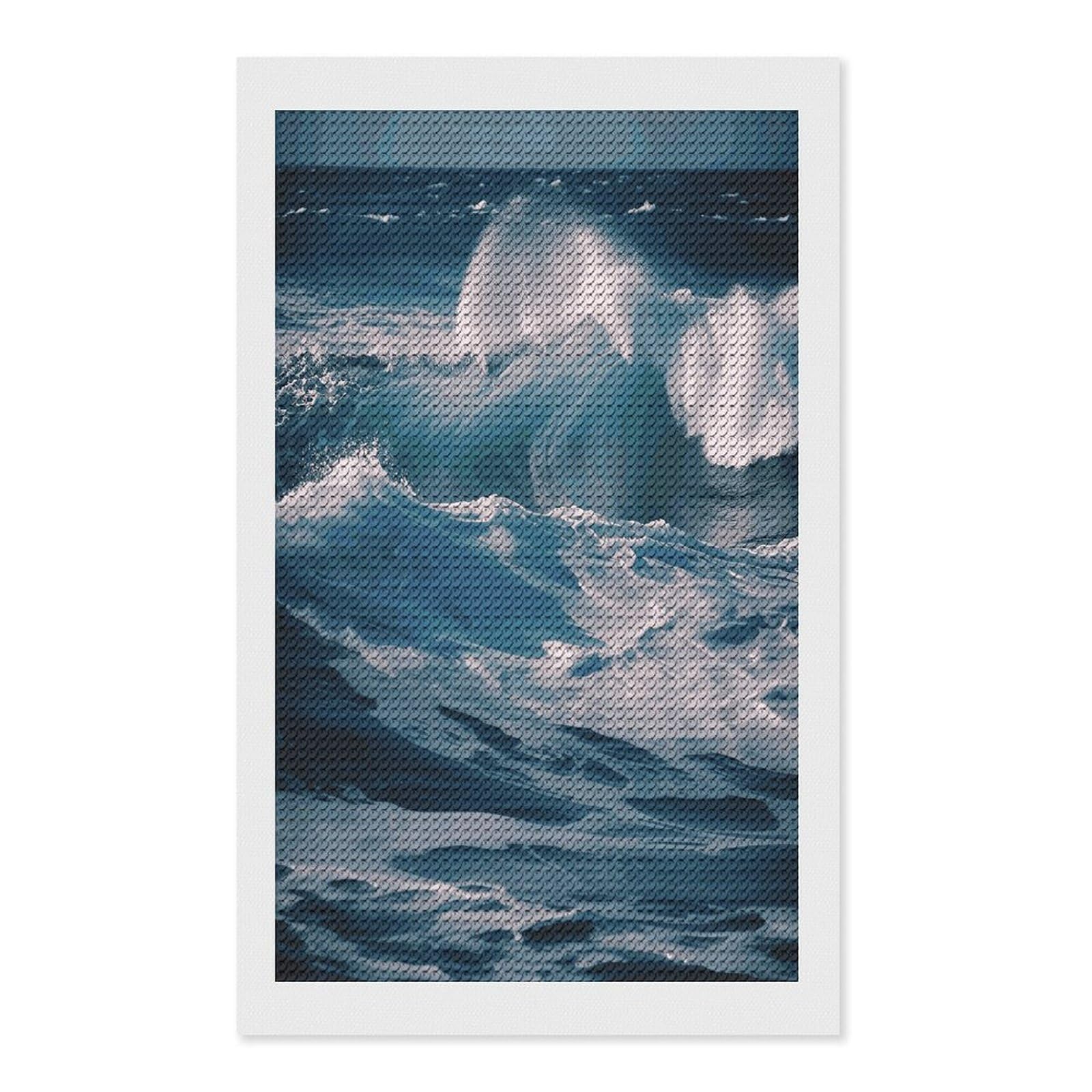FekiLoot Ocean Waves Diamond Art Kits for Adults Diamond Painting Kits for Beginners DIY Diamond Art Kits Round Full Drill Diamond Dot Gem Painting for Home Wall Decor Gift 12"x20"