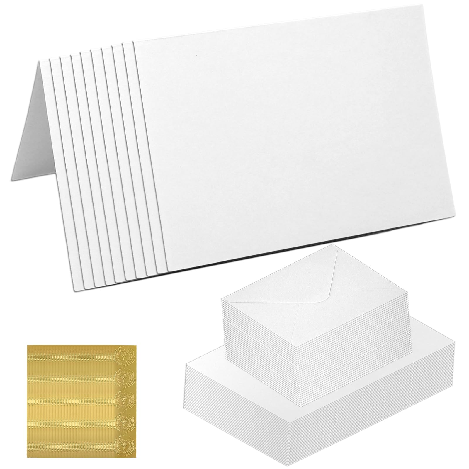 30 Pack 5x7 Blank Cards and Envelopes, Square White Blank Cards