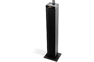GOgroove Bluetooth Tower Floorstanding Home Speaker with Built-in Subwoofer