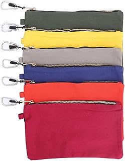 Zipper Tool Pouch Bag, 6Pcs Small Tool Pouch, Canvas Zipper Tool Bag Organiser, Birthday Gifts for Men, Heavy Duty Utility Canvas Pouch Set with Carabiner Multipurpose Organizer