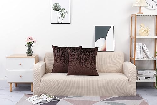 Miniatura 7 de TangDepot Funda de almohada en relieve de terciopelo pesado, tela de terciopelo anaglifo floral clásico, funda de almohada decorativa, funda de