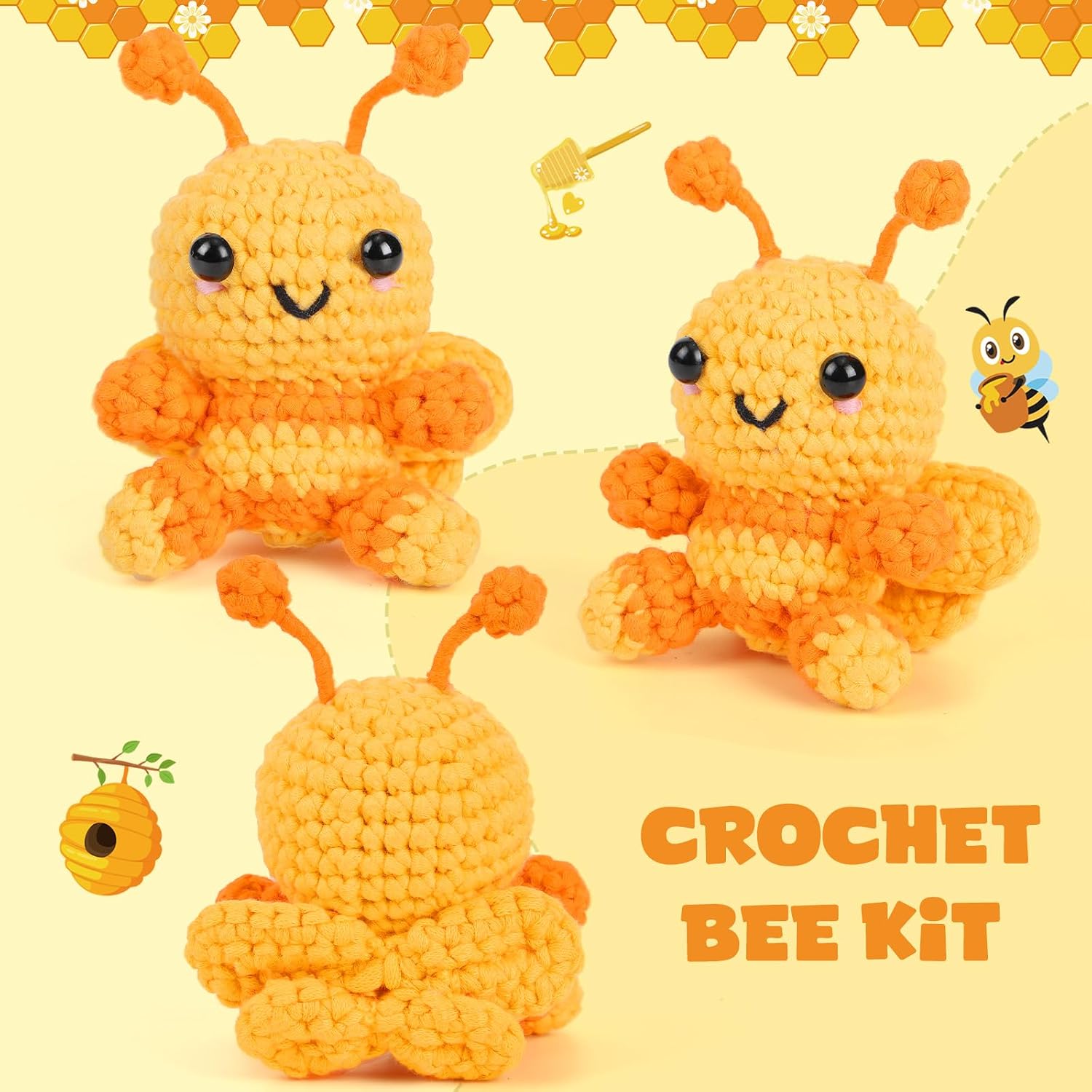 CrochetBox Bee Complete Crochet Kit for Beginners, Easy Craft for Adults image 2