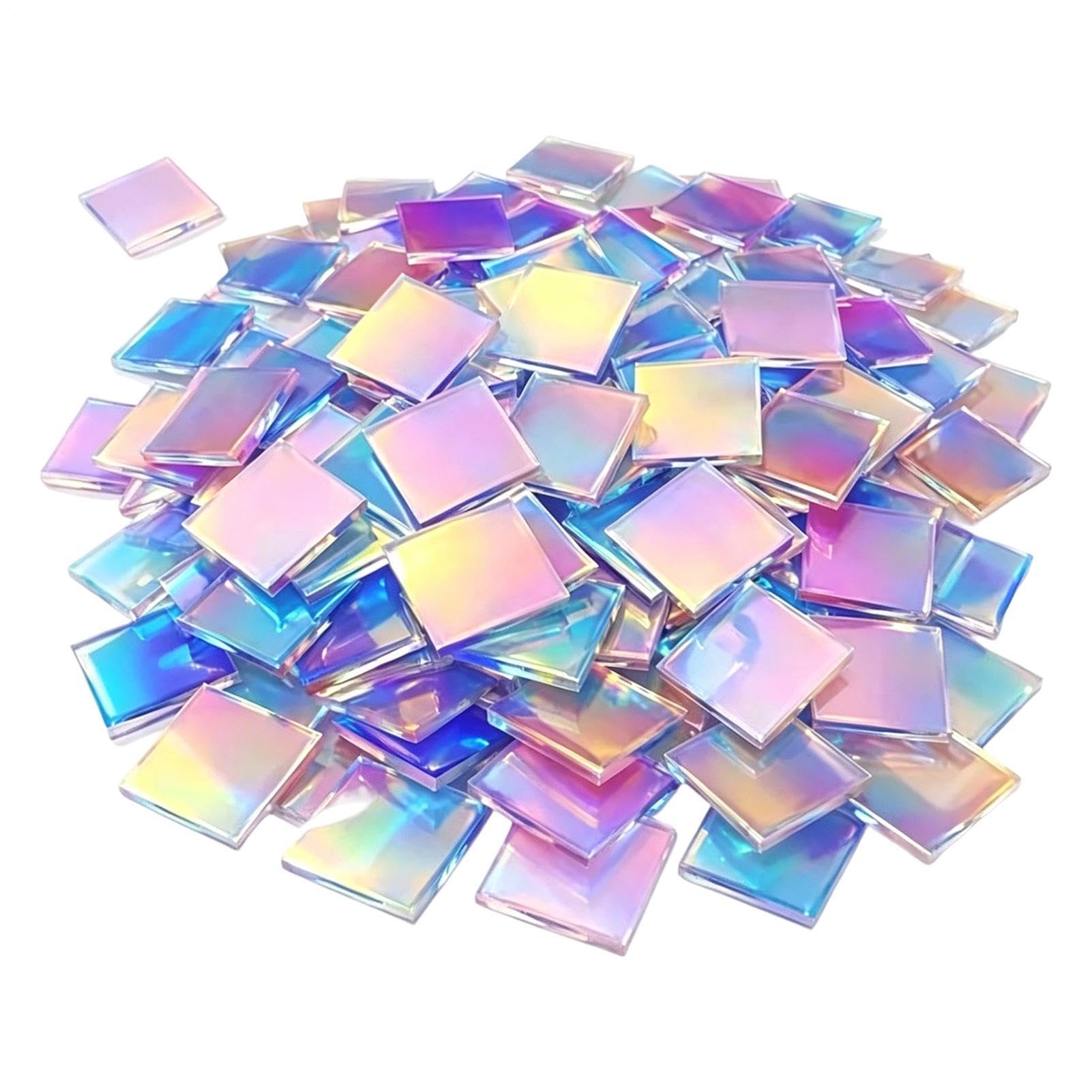 Mini blocs acryliques holographiques arc-en-ciel pour fabriquer des cadeaux