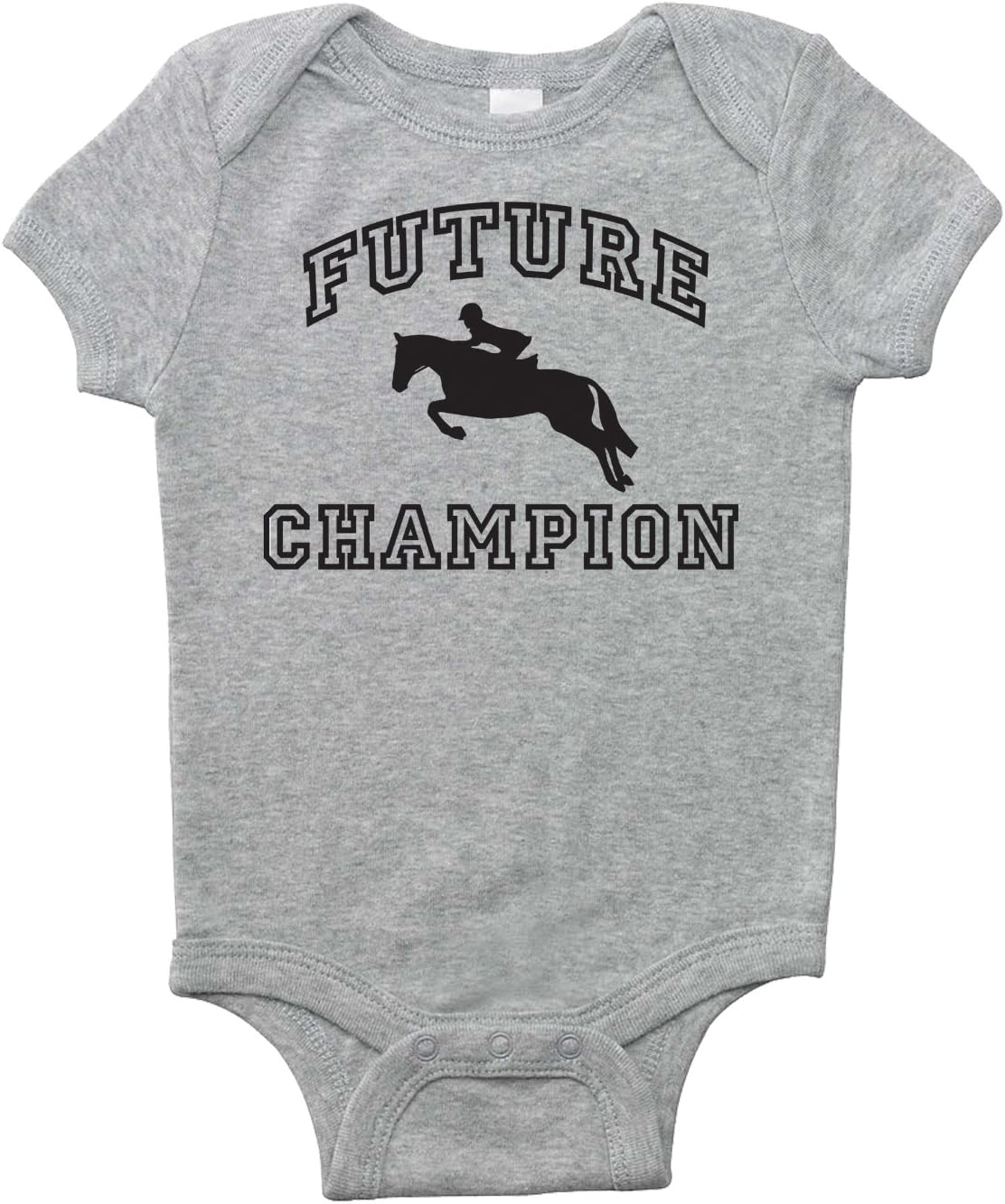 Future Hunter Jumper Champion Horse Onesie for Baby Boys & Girls (18 Months, Heather Gray)