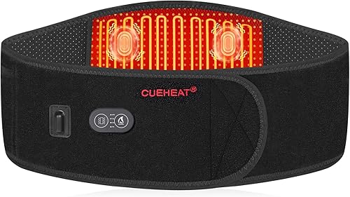 Vista 8 de CUEHEAT Heated Waist Belt, Cordless Heating Pad for Low Back, Electrical Heating and Massage, Rechargeable Battery Powered (Black, 53 inches)