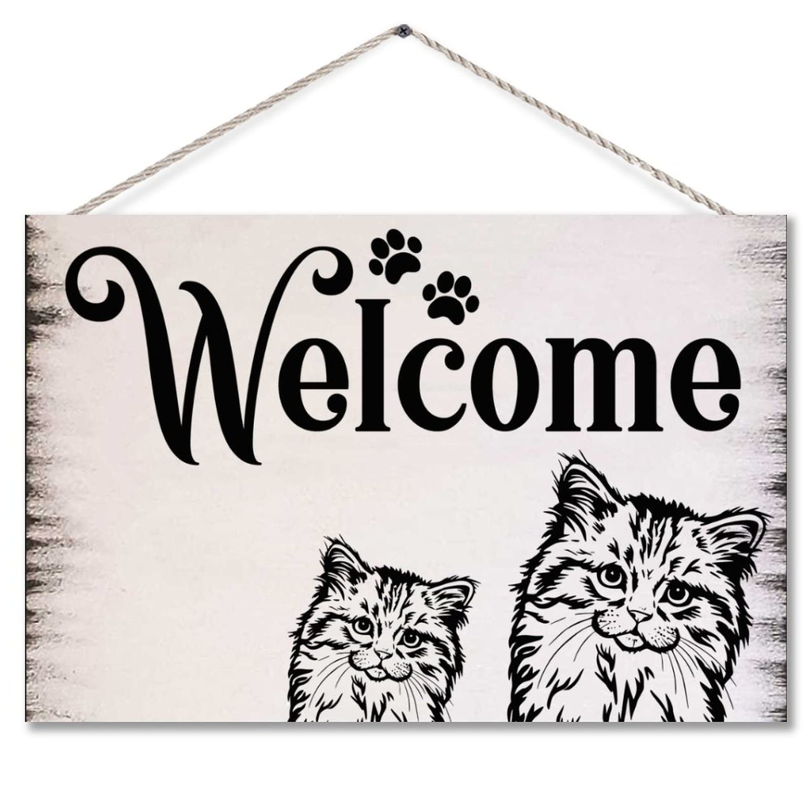 Lass die Tür Geschlossen - Lustiges Personalisiertes Katzentürschild, Funny Personalized Cat Door Sign German
