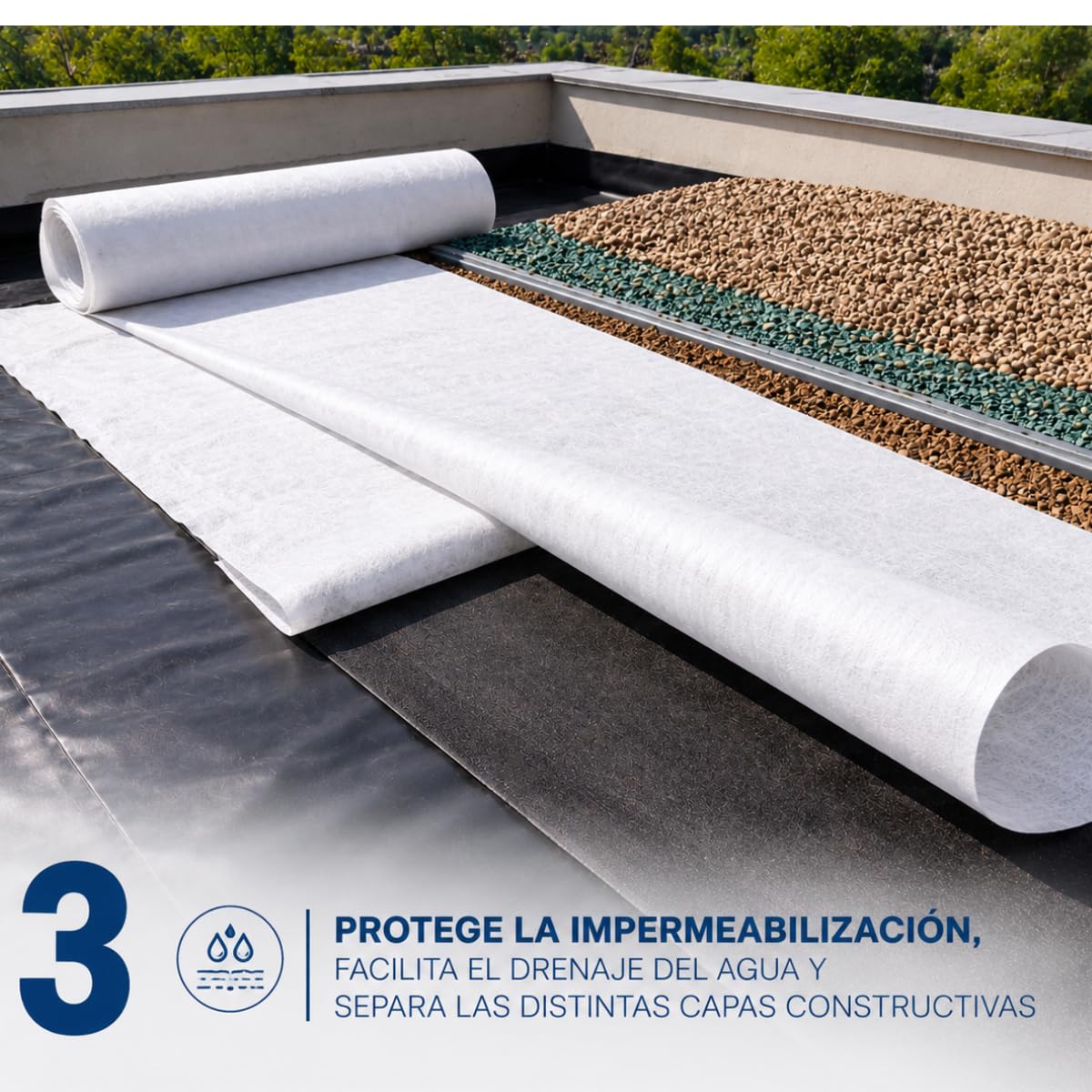 Geotextil 200g/m2 | Ideal para estanques| Protección Malas Hierbas |Alta Resistencia| Fácil Instalación | Flexible (5,60m x 2m)