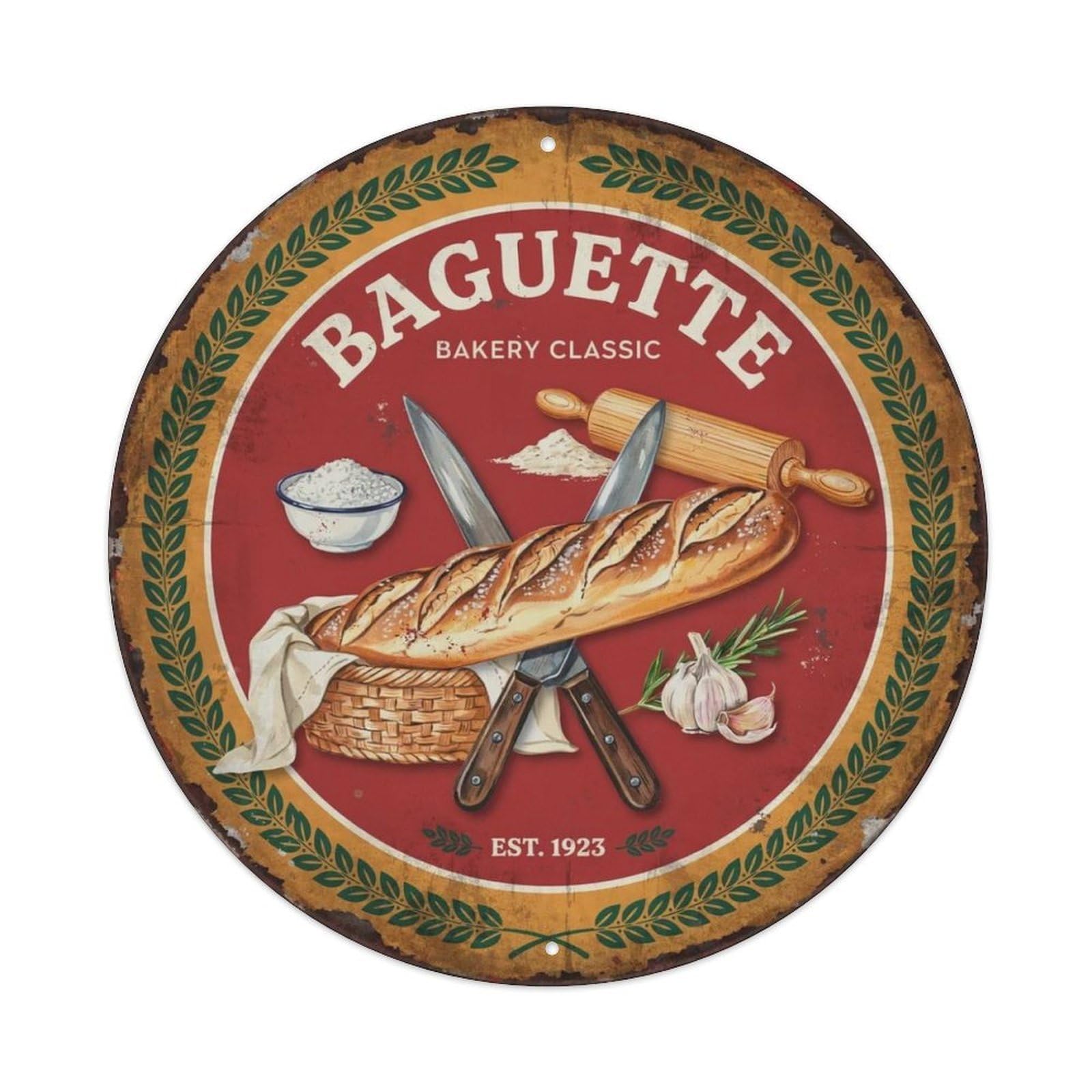 Paris-Bread-Plaque Metal Tin Sign Plaque