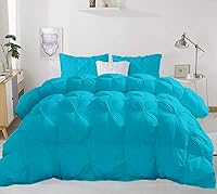 Vista 2 de Juego de ropa de cama plisada de 3 piezas de 100% algodón (edredón + 2 fundas de almohada), tamaño individual