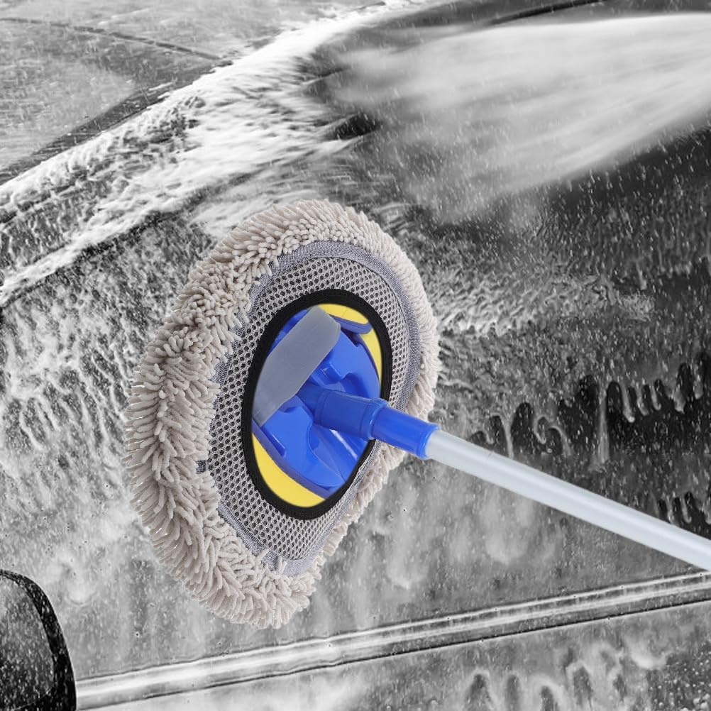 VOSAREA 2pcs Car Wash Brush Head: Car Wash Brush Mop Head - Scratch-Free Chenille Fabric Replacement - Cleaning Accessory for Vehicles Rvs Trucks Boats and Outdoor Use