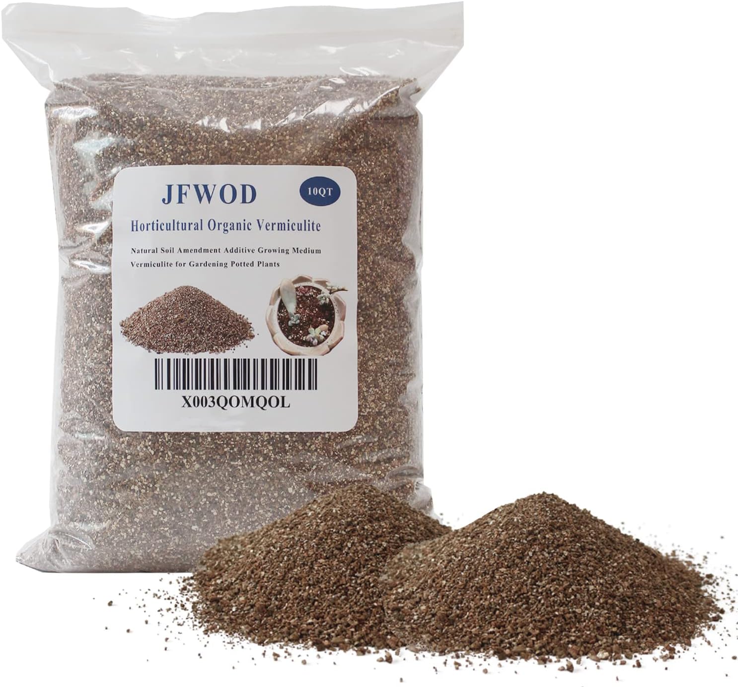 10QT Organic Vermiculite for Plants, Horticultural Soil for Potted Plants, Coarse Hydroponic for Succulent Orchid Gardening Reptiles