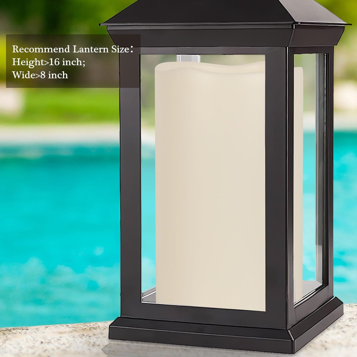 6 x 12 Extra Large Waterproof Outdoor Flameless Candle with Auto 6 Hour Timer, Battery Operated LED Pillar Candle for Lantern, Front Porch, Ivory Plastic, Long Last for 6 Month