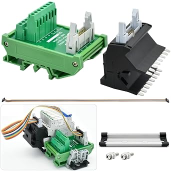 Signal Relay Module Adapter 8 Channel for 5V 12V 24VDC; PLC Controller Connection Splitter Module 8 Relays Screw Terminal Block 14Pin; 39.4in/1m Wire 6Amp Din Rail Mount