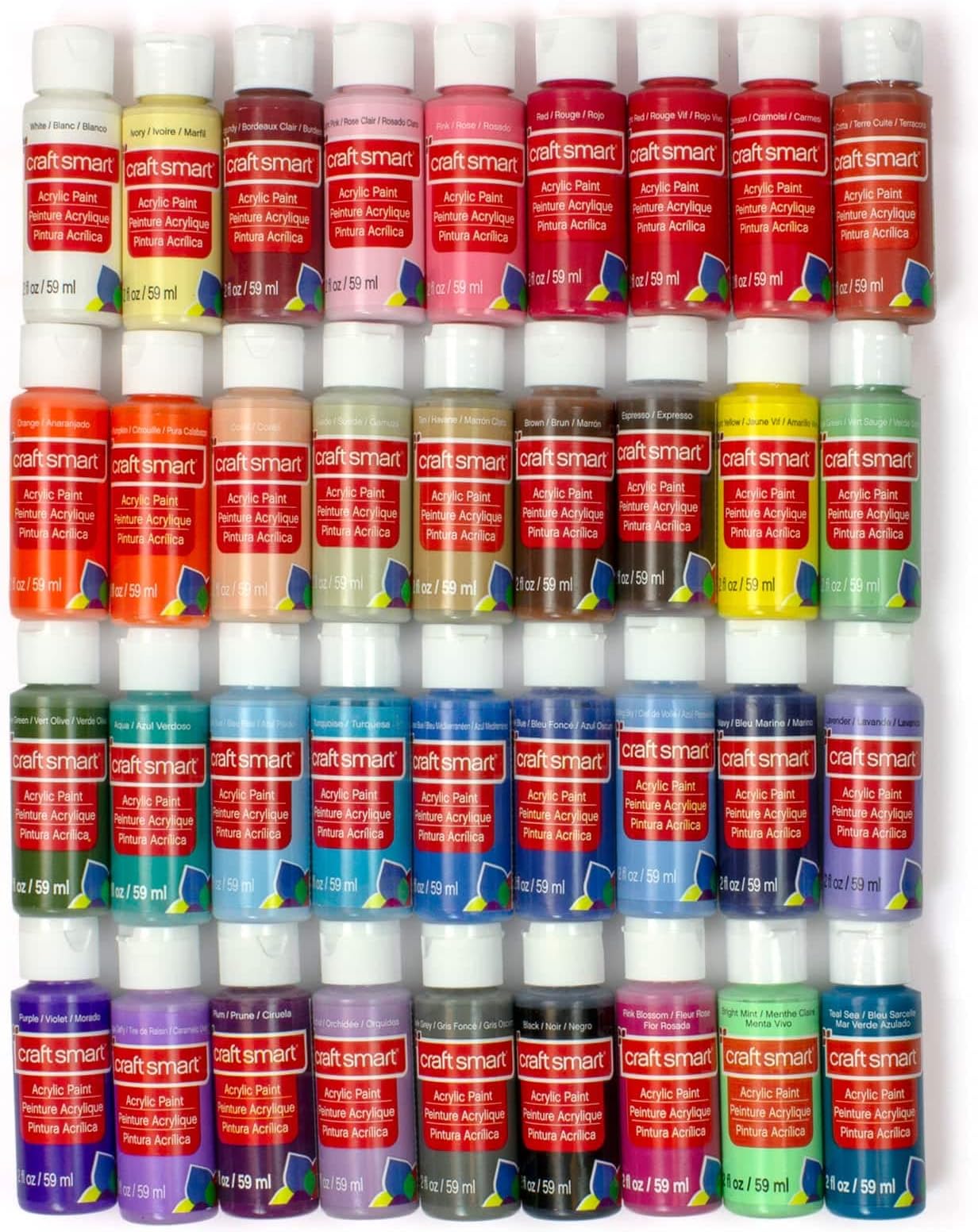 36 Assorted Acrylic Paint Set - Non-Toxic Paint For Drawing, Painting, Art & Crafts Supplies - 1 Pack