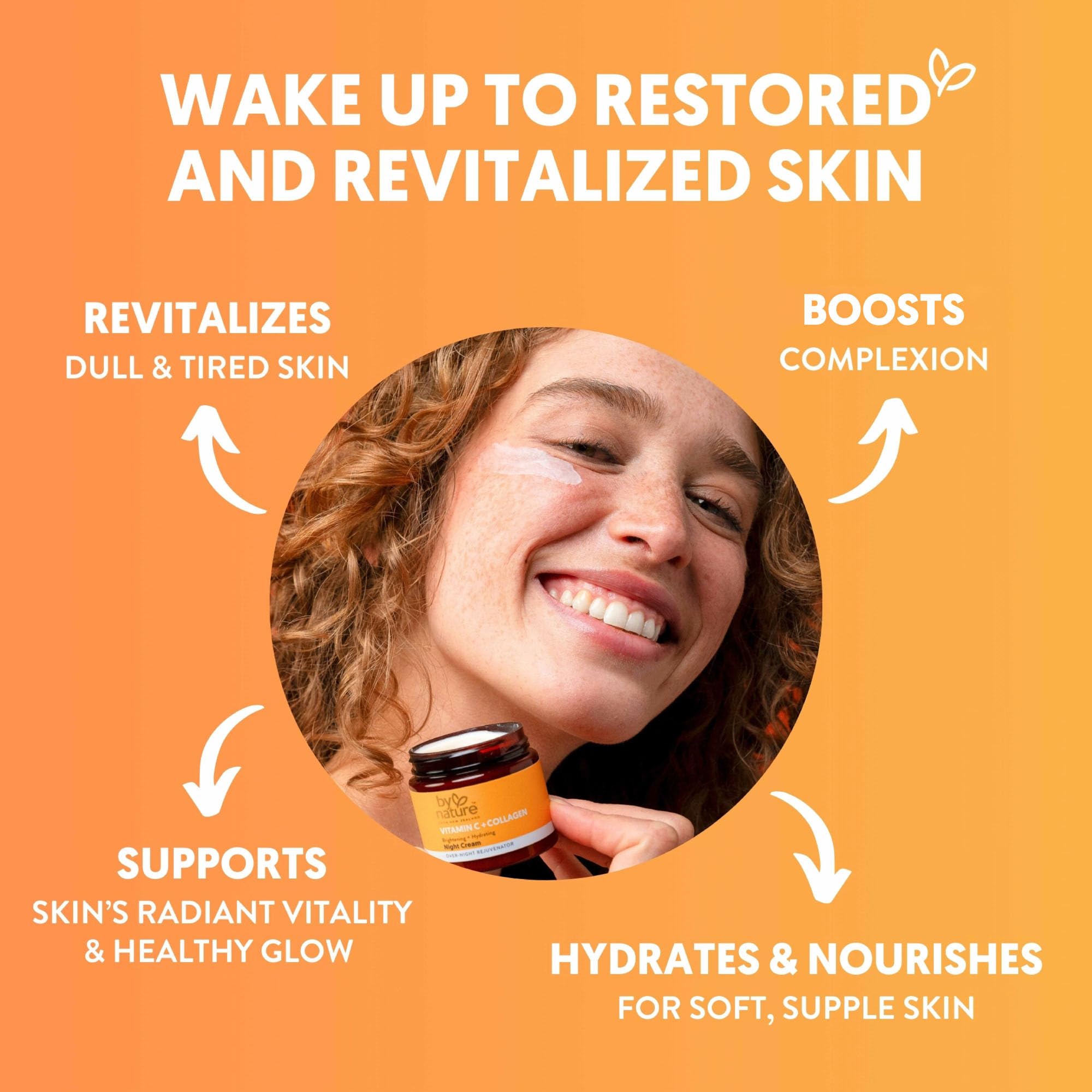 By Nature Brightening and Moisturising Night Cream with Vitamin C and Collagen