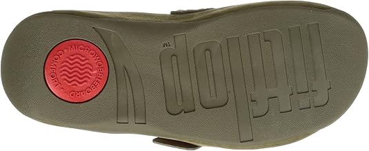 Fit-Flop SHUV BUCKLE-STRAP NUBUCK CLOGS Women's, Mossy, 5 US