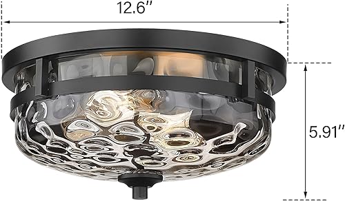 Miniatura 3 de Casia Luces de techo de montaje empotrado, 2 luces de granja cerca del techo, lámpara de techo industrial para cocina, pasillo, dormitorio, sala de