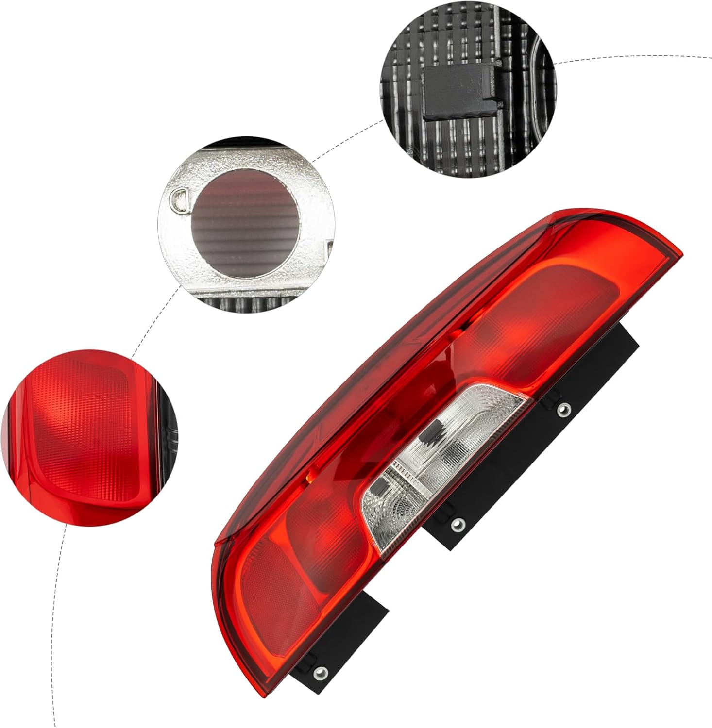 Tail Lights Fits Dodge RAM PROMASTER CITY 2015-2019, Driver Side Halogen Tail Light, Bulb Included (Left Side)