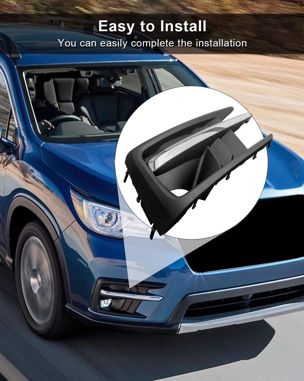 Front Bumper Fog Light Lamp Cover Fit for Subaru Ascent 2019-2022, Passenger Side Fog Lamp Cover Replace SU1039134 57731XC08A