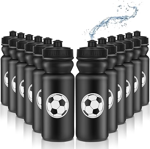 Miniatura 8 de Nitial Paquete de 12 botellas de agua de sóftbol a granel de 20 onzas con tapa superior de tiro, regalos de sóftbol reutilizables, vasos para