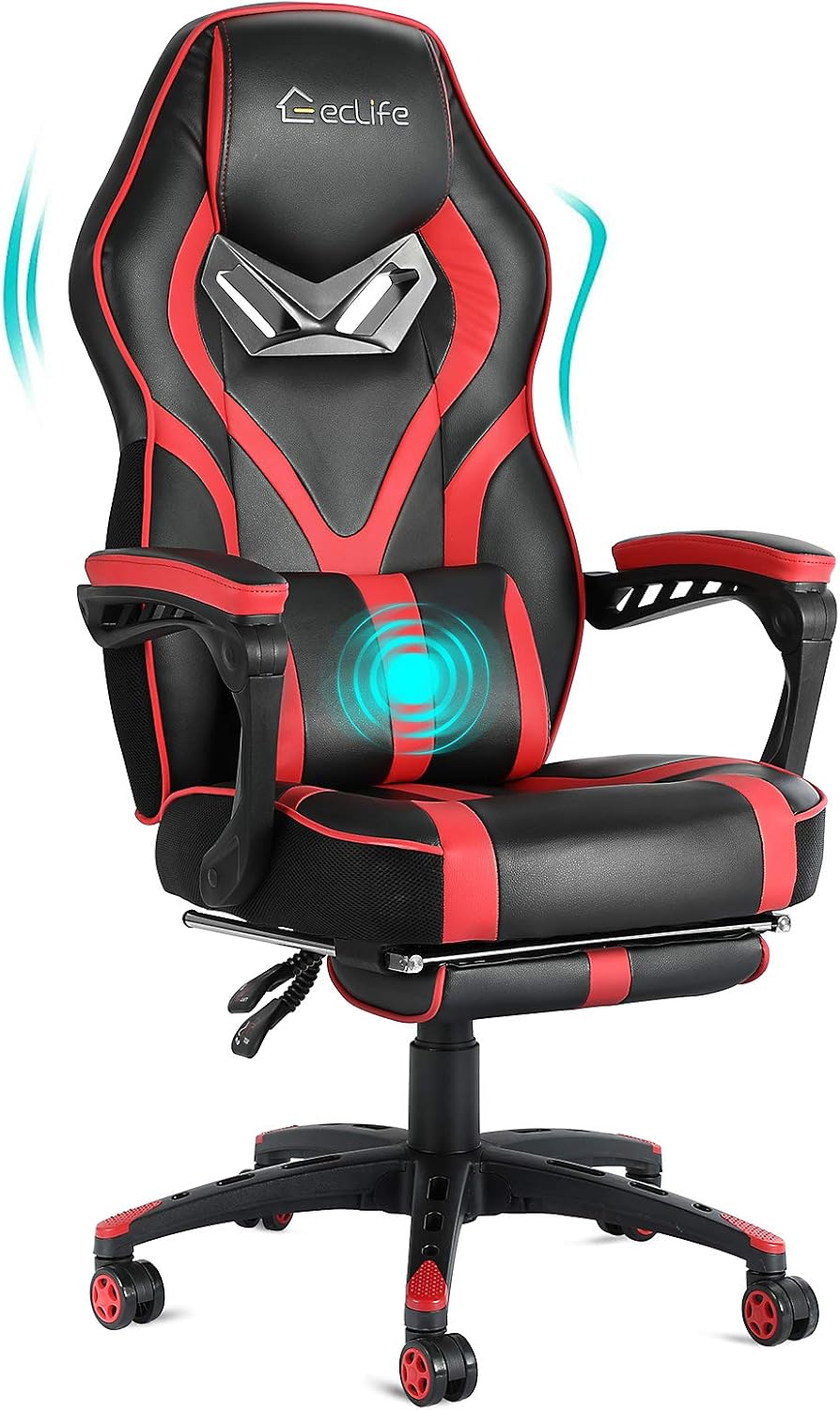 eclife Gaming Ergonomic Massage Chair Office Computer Chair